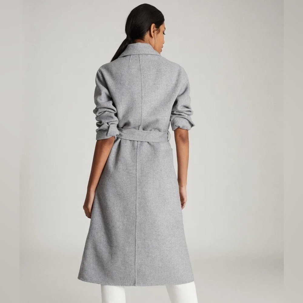 Reiss Millie Wool Blend Longline Overcoat, Grey, Size 6 - Picture 3 of 16